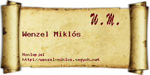 Wenzel Miklós névjegykártya